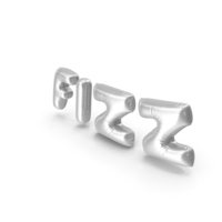 Foil Balloon Words Fizz Silver PNG & PSD Images
