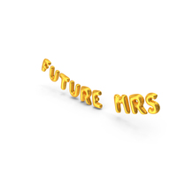 Foil Balloon Words Future Mrs Gold PNG & PSD Images