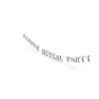 Foil Balloon Words Gender Reveal Party Silver PNG & PSD Images