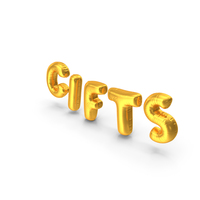 Foil Balloon Words Gifts Gold PNG & PSD Images