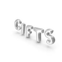 Foil Balloon Words Gifts Silver PNG & PSD Images