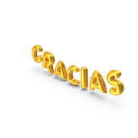 Foil Balloon Words GRACIAS Gold PNG & PSD Images