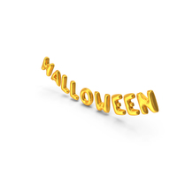 Foil Balloon Words Halloween Gold PNG & PSD Images