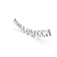 Foil Balloon Words Halloween Silver PNG & PSD Images