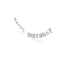 Foil Balloon Words Happy Birthday Silver PNG & PSD Images