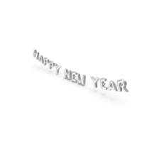 Foil Balloon Words Happy New Year Silver PNG & PSD Images