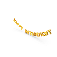 Foil Balloon Words  Happy Retirement Gold PNG & PSD Images