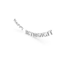 Foil Balloon Words Happy Retirement Silver PNG & PSD Images