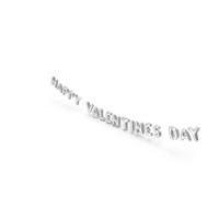 Foil Balloon Words Happy Valentines Day Silver PNG & PSD Images