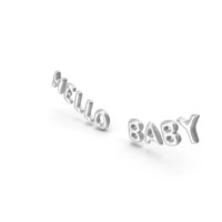 Foil Balloon Words Hello Baby Silver PNG & PSD Images