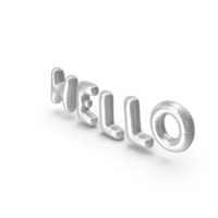 Foil Balloon Words Hello Silver PNG & PSD Images