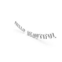 Foil Balloon Words Hello Beautiful Silver PNG & PSD Images