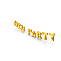 Foil Balloon Words Hen Party Gold PNG & PSD Images