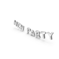 Foil Balloon Words HEN Party Silver PNG & PSD Images