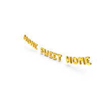 Foil Balloon Words Home Sweet Home Gold PNG & PSD Images