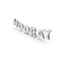 Foil Baloon Words Hooray Silver PNG & PSD Images