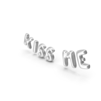 Foil Balloon Words Kiss Me Silver PNG & PSD Images