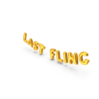 Foil Balloon Words LAST FLING Gold PNG & PSD Images