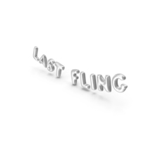 Foil Balloon Words LAST FLING Silver PNG & PSD Images