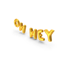 Foil Balloon Words Oh Hey Gold PNG & PSD Images