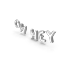 Foil Balloon Words Oh Hey Silver PNG & PSD Images