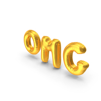 Foil Balloon Words OMG Gold PNG & PSD Images