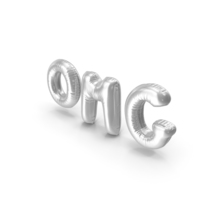 Foil Balloon Words OMG Silver PNG & PSD Images
