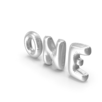 Foil Balloon Words One Silver PNG & PSD Images