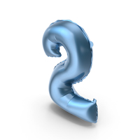 Foil Balloon Digit Two Blue PNG & PSD Images