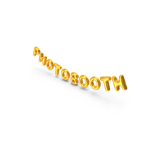 Foil Balloon Words PHOTOBOOTH Gold PNG & PSD Images