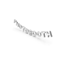 Foil Balloon Words Photo Booth Silver PNG & PSD Images