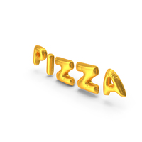 Foil Balloon Words Pizza Gold PNG & PSD Images