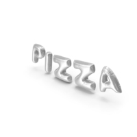 Foil Balloon Words PIZZA Silver PNG & PSD Images