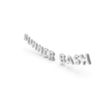 Foil Balloon Words Summer Bash Silver PNG & PSD Images