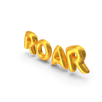 Foil Balloon Words Roar Gold PNG & PSD Images