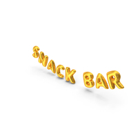 Foil Balloon Words Snack Bar Gold PNG & PSD Images