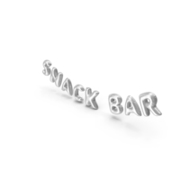 Foil Balloon Words Snack Bar Silver PNG & PSD Images