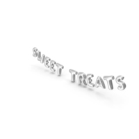 Foil Balloon Words Sweet Treats Silver PNG & PSD Images