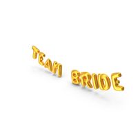 Foil Balloon Words Team Bride Gold PNG & PSD Images