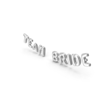 Foil Balloon Words Team Bride Silver PNG & PSD Images