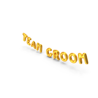Foil Balloon Words Team Groom Gold PNG & PSD Images