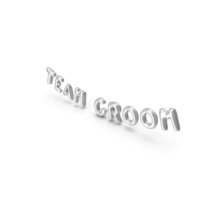 Foil Balloon Words Team Groom Silver PNG & PSD Images
