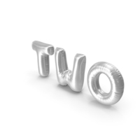 Foil Balloon Words Two Silver PNG & PSD Images