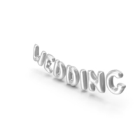 Foil Balloon Words Wedding Silver PNG & PSD Images