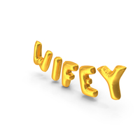 Foil Baloon Words Wifey Gold PNG & PSD Images