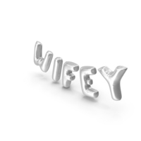 Foil Balloon Words Wifey Silver PNG & PSD Images