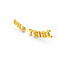 Foil Balloon Words Wild Tribe Gold PNG & PSD Images