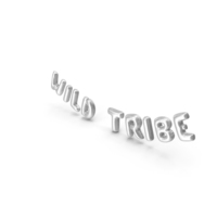 Foil Balloon Words Wild Tribe Silver PNG & PSD Images