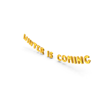 Foil Balloon Words Winter is Coming Gold PNG & PSD Images