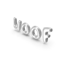 Foil Balloon Words Woof Silver PNG & PSD Images